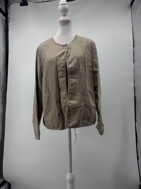 Women's Lightweight Button Front Jacket - Taupe
